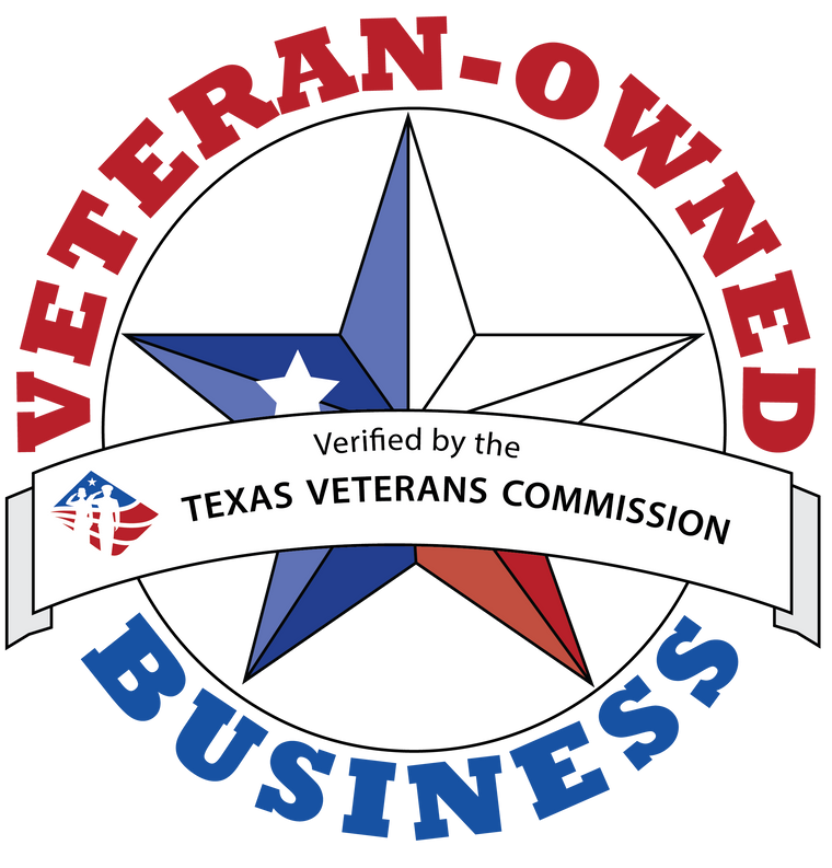 Red White and Blue Texas Veterans Commission Verified Veteran Owned Business Logo