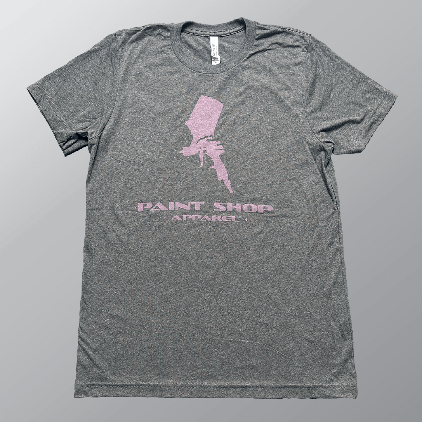 Pink PSA Stacked Logo on Gray T-Shirt