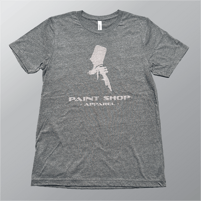 White PSA Stacked Logo on Gray T-Shirt